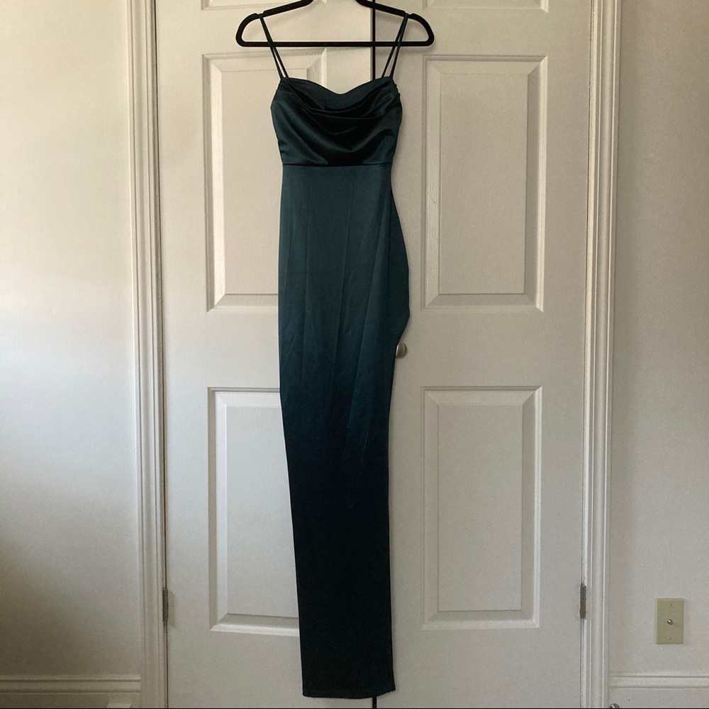 Windsor Lola High Slit Satin Dress